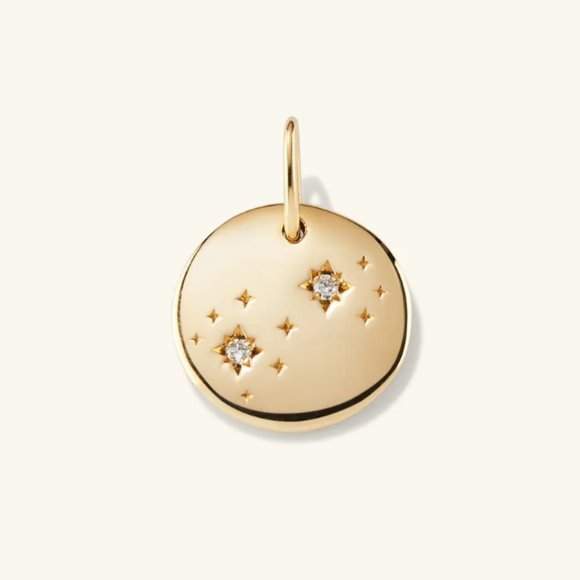 SCORPIO ZODIAC CHARM PENDANT - MEJURI - SOLID 14K YELLOW GOLD - Picture 1 of 7